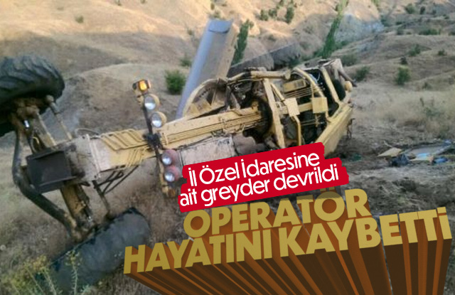 İl Özel İdaresine ait grayder devrildi