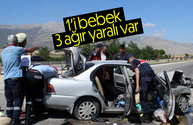 Karamanda ki trafik kazasında 1’i bebek 3 kişi ağır yaralandı