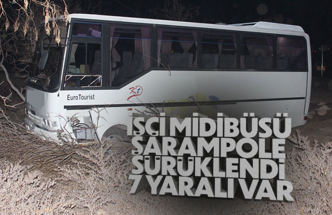 İşçi midibüsü şarampole sürüklendi: 7 yaralı