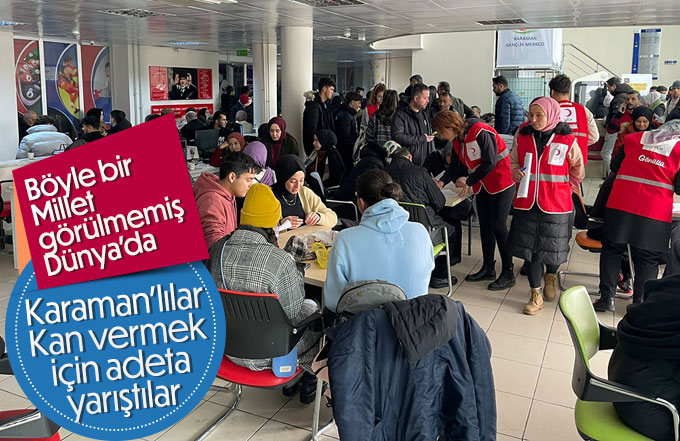 Karaman’da başlatılan kan bağışına yoğun ilgi