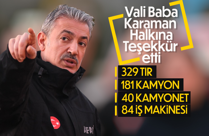 Vali Tuncay Akkoyun'dan Karaman halkına teşekkür