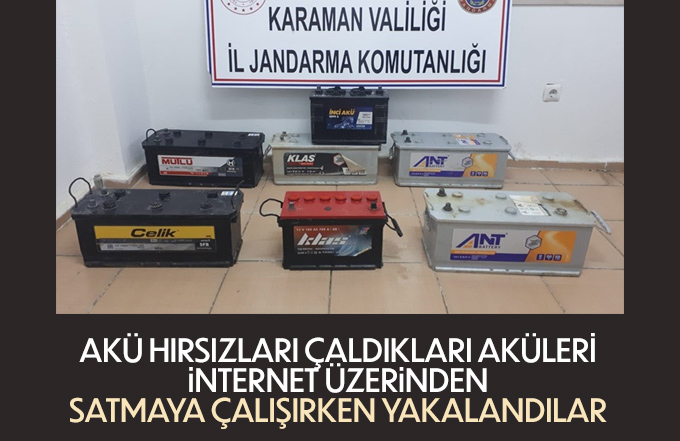 Çaldıkları aküleri sosyal medya üzerinden satmaya çalışan 3 kişi yakalandı