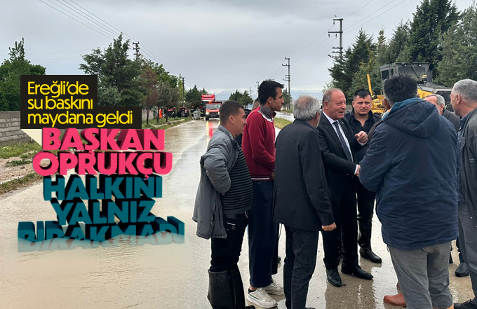 Ereğli'de su baskını meydana geldi.