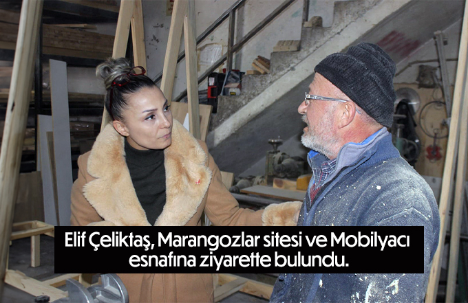 .Elif Çeliktaş, Marangozlar sitesi ve Mobilyacı esnafına ziyarette bulundu.
