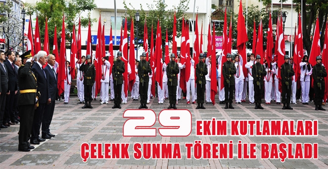 29 Ekim Kutlamaları Çelenk Sunma Töreni İle Başladı