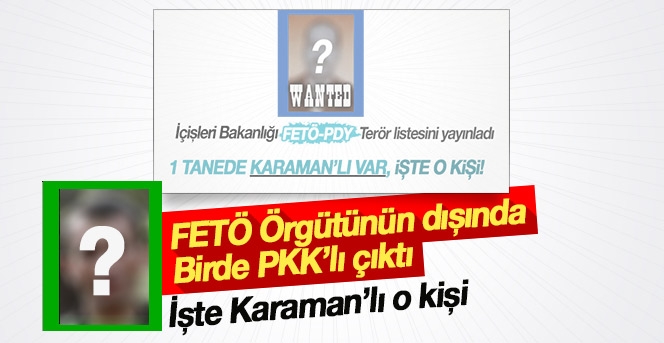 PKK listesinde Karaman’lı var