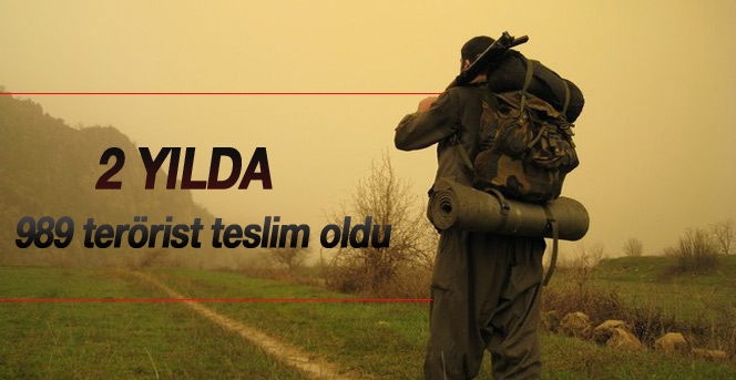 2 yılda 989 terörist teslim oldu