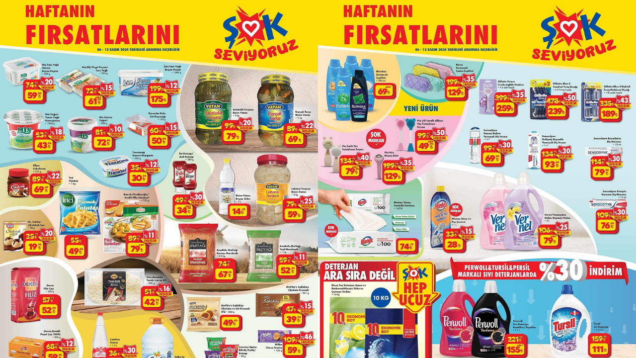 ŞOK’ta İçim, Nestle, Vernel, Blendax, Perwoll, Tursil ve Persil Ürünlerine İndirim Geliyor! ŞOK 6-12 Kasım Aktüel Kataloğu!