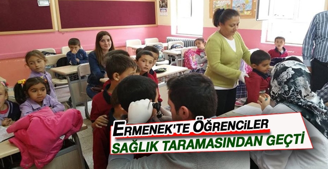 Ermenek'te Öğrenciler Sağlık Taramasından Geçti