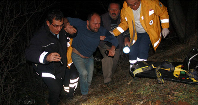 Kaza yapan kamyon sürücüsü, gözyaşlarını tutamadı