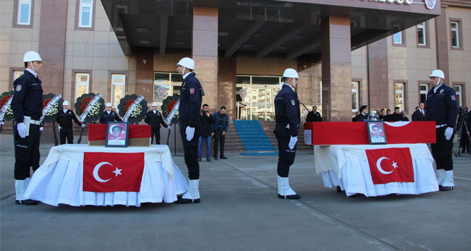 Şehit polis memuru ve kızı için tören!