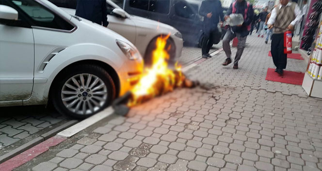 Alev topuna dönerek dördüncü kattan düştü