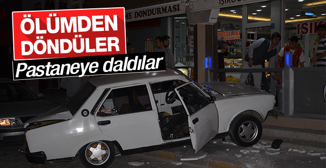 Kontrolden Çıkan Sürücü Pastaneye Girdi