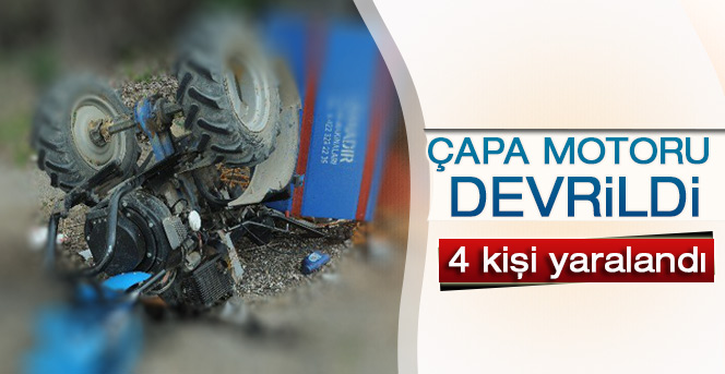 Karaman'da Çapa Motoru Devrildi 4 Yaralı