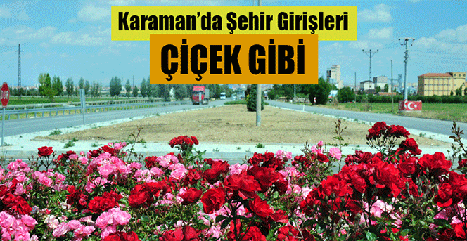 Karaman'da Şehir Girişleri Çiçek Gibi