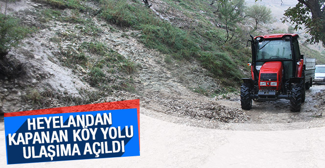 Karaman’da heyelandan kapanan köy yolu ulaşıma açıldı