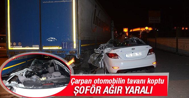 Otomobil park halindeki TIR’a arkadan çarptı: 1 yaralı