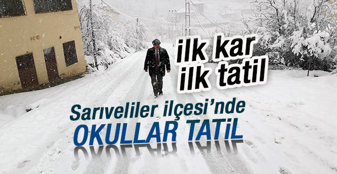 Sarıveliler ilçesinde okullara kar tatili