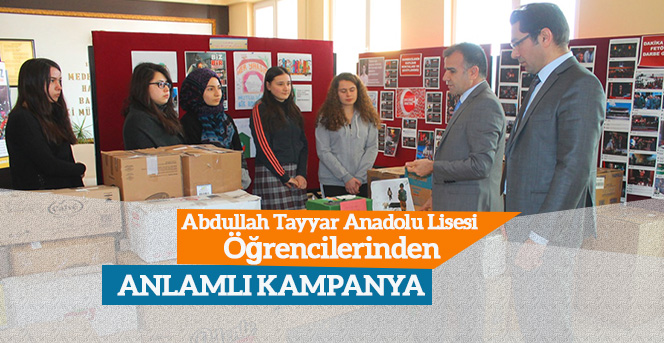 Abdullah Tayyar Anadolu Lisesi Öğrencilerinden Yardım Kampanyası