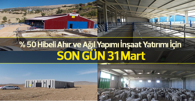 Ahır ve Ağıl Yapımı İnşaat Yatırımına Hibe İçin Son Gün 31 Mart!