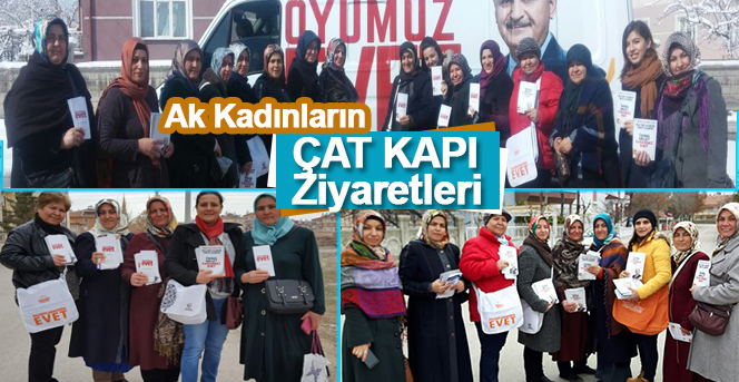 Ak Kadınlar Çat Kapı Çalışmalarını Sürdürüyor