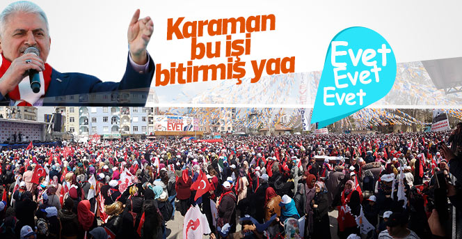 Binali Yıldırım Karaman'da konuştu