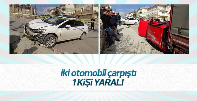 Karaman’da iki otomobil çarpıştı: 1 yaralı