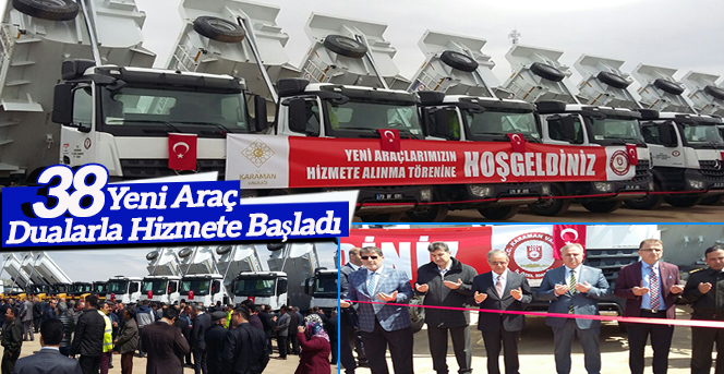 Karaman İl Özel İdaresine alınan 38 araç törenle hizmete başladı